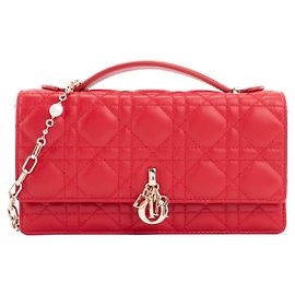 DIOR - Borsa a tracolla My Mini Dior in pelle cannage rosso ciliegia Rosso
