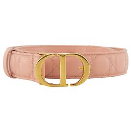 DIOR - Cinto 30 Montaigne Dior em couro cannage rosa (T70) Rosa