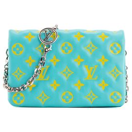 LOUIS VUITTON - Borsa a Spalla Coussin Louis Vuitton in Pelle Blu e Gialla Blu