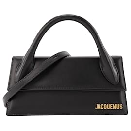 Jacquemus-JACQUEMUS - Le Chiquito Long Shoulder Bag Jacquemus in Black Leather-Black