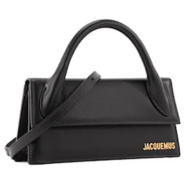 Jacquemus-JACQUEMUS - Le Chiquito Long Shoulder Bag Jacquemus in Black Leather-Black