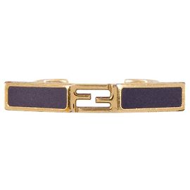 FENDI - Bague FF Fendi en émail violette (L) Doré