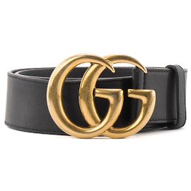 GUCCI - GG Marmont Black Leather Belt (T80) Black