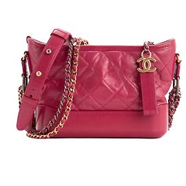 CHANEL - Bolsa de Ombro Gabrielle Mini em Couro Roxo Roxo