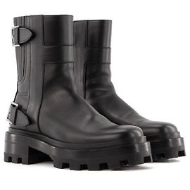 HERMÈS - Jaimy Hermès Black Leather Ankle Boots (Size 37) Black