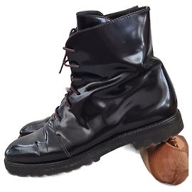 Max Mara Patent Leather Ankle Boots Brown Brown
