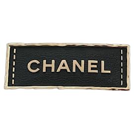Broche rectangular Chanel negro de acero 2023 Negro