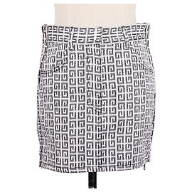 Givenchy Monogram 4G Jacquard Mini Skirt Brown White