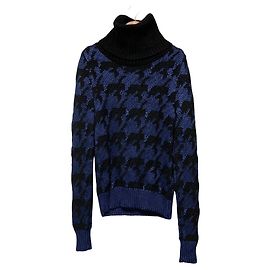 Gianni Versace Angora Jacquard Knit Pullover Black Blue Navy blue