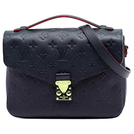 Louis Vuitton-Louis Vuitton Blue Monogram Empreinte Pochette Metis-Blue,Navy blue