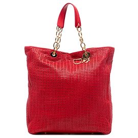 Dior Rot Große Woven Lammleder Lady Dior Soft Einkaufstasche Rot