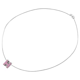 Hermès Collana con Pendente Cage d'H di Hermes in Metallo Argento