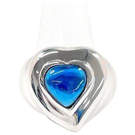 Yves Saint Laurent Heart Ring in Silver 925 Silvery Blue