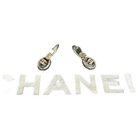 Chanel Coco Mark Ohrringe Silber Metallisch