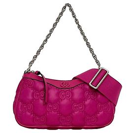 Bolsa de Ombro Gucci GG Matelassé Rosa Rosa