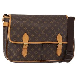 Borsa Messenger Gibeciere Monogram in Tela GM Louis Vuitton Marrone