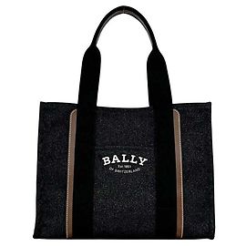 Bally DRYVALIA XL Denim Tote Brown Black