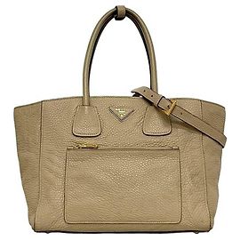 Prada Beige Leather Handbag Beige