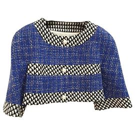 Incroyable veste de runway cropped Chanel avec boutons en perles Multicolore