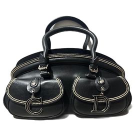 MEDIUM DETECTIVE CHRISTIAN DIOR BLACK LEATHER HAND BAG Black Handbag Black