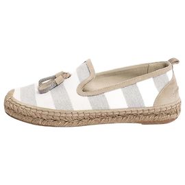 Brunello Cucinelli Espadrilles rayées gris et blanc - taille EU 38 Gris