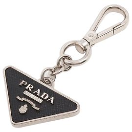 Prada Chaveiro de Saffiano prateado e metal Prata