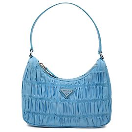 Bolsa de Ombro Prada Blue Tessuto Gaufre Re Edition Azul Azul claro