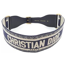 Cintura Christian Dior S8540CBTE Beige Blu navy