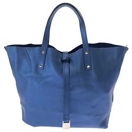 Tiffany & Co Tiffany Metallic Blue Leather Handbag Blue
