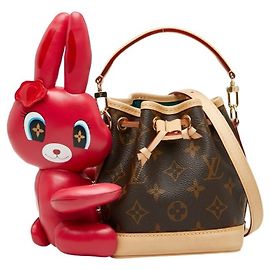 Bolsa Nano Noé Animogram Louis Vuitton x Sun Yitian Marrom Rosa