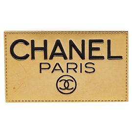 Broche Logo Plaqué Or Chanel Doré