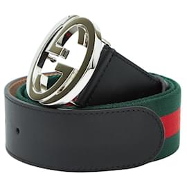 Gucci-Cinto Gucci Sherry Line-Preto,Multicor