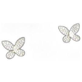 Graff Pavé Butterfly diamond stud earrings Silvery