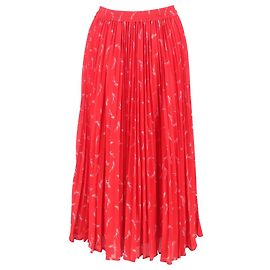 Michael Kors plissierter Midirock aus rotem Polyester Rot