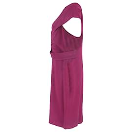 Roland Mouret-Roland Mouret Nepa Draped Midi Dress in Purple Viscose-Purple