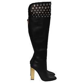 Rene Caovilla Over-the-Knee Boots in Black Leather Black