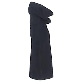 Roland Mouret- Roland Mouret Off-Shoulder Midi Dress in Black Viscose-Black