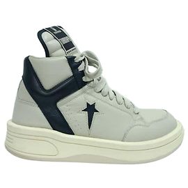 Tênis Rick Owens DRKSHDW x Converse TURBOWPN em Couro Cinza Cinza