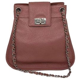 Bolsa de ombro Chanel 2.55 em couro de bezerro rosa Rosa