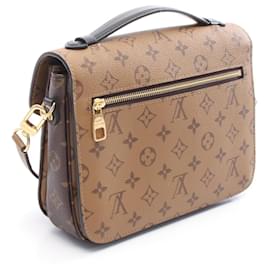 Louis Vuitton-Bolsa Pochette Metis MM Monogram Reverse Louis Vuitton-Marrom,Preto