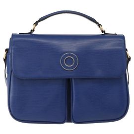 Céline Bolsa transversal de couro Celine Vintage com logo circular - Pequena Azul
