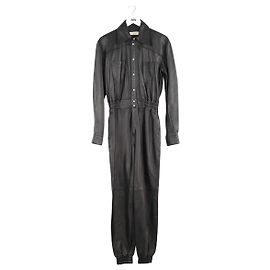 Autre Marque Black leather jumpsuit Black