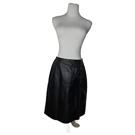 Courreges Saia de couro vintage Courrèges preta Preto