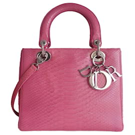 Christian Dior Sac Lady Dior python rose Rose