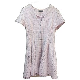 Robe Maje Rose Effet Tweed en Coton Rose