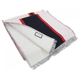 Gucci-Cachecol Gucci 553116 em preto, vermelho e branco-Preto,Branco,Vermelho