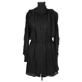Blusa in seta nera Blurry Jacquard The Kooples Nero