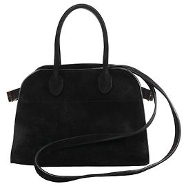 The Row Soft Margaux 10 Borsa in suede 2Way nera Beige