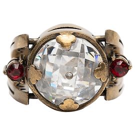 Dior Gold Gold Plated Crystal Bee Ring Golden