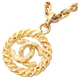 Collier Plaqué Or Chanel Coco Mark Doré